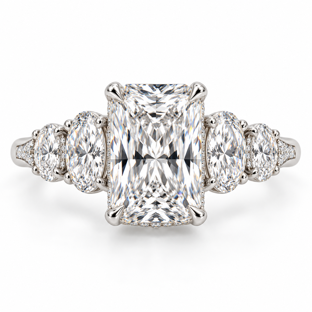 Aurelia Lab Grown Diamond Ring — white gold — top view