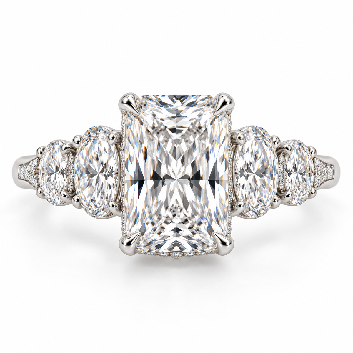 Aurelia Lab Grown Diamond Ring — white gold — top view