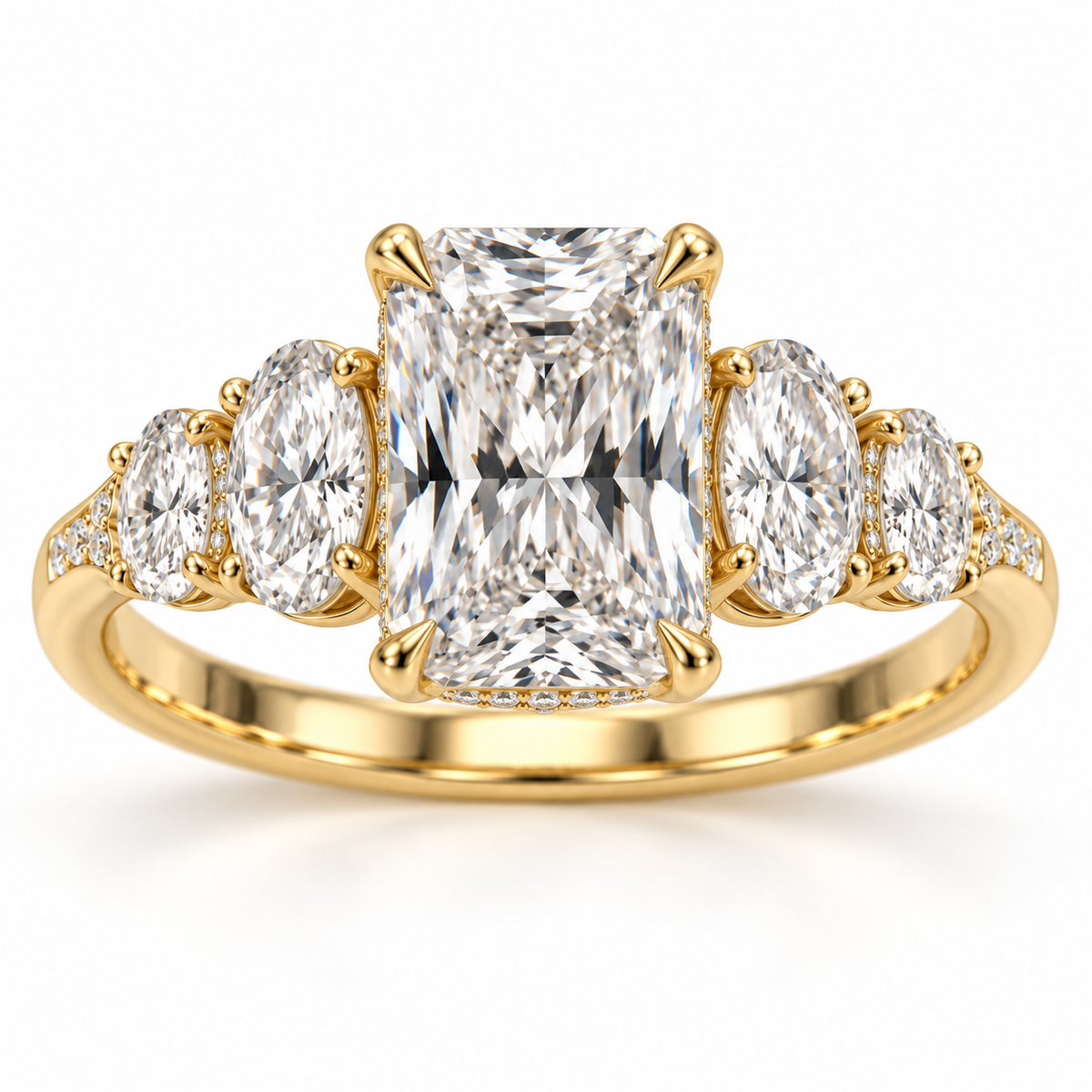 Aurelia Lab Grown Diamond Ring — yellow gold — front view