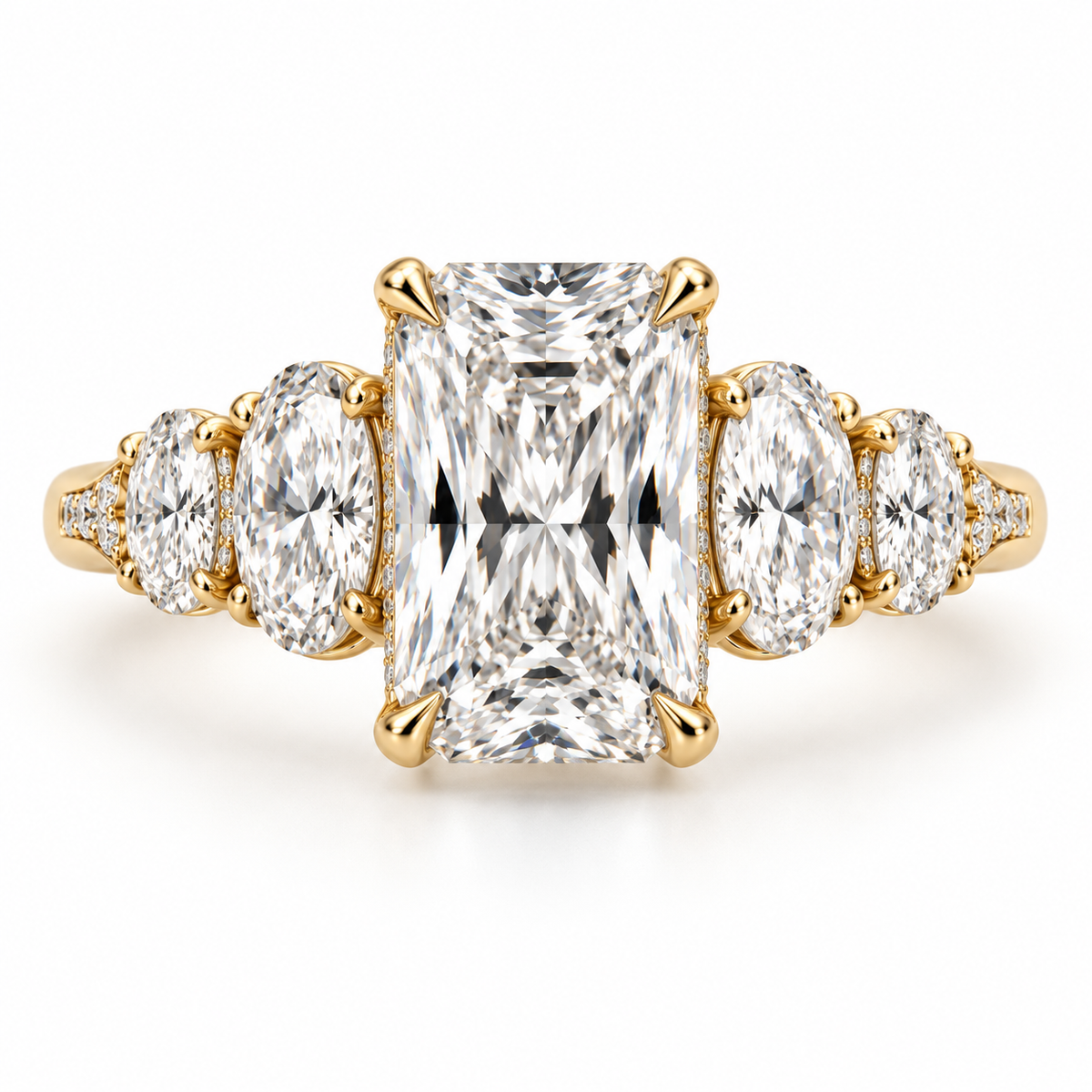 Aurelia Lab Grown Diamond Ring — yellow gold — top view