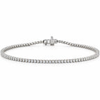 1.00 CTW lab-grown diamond tennis bracelet in 14k white gold — studio view
