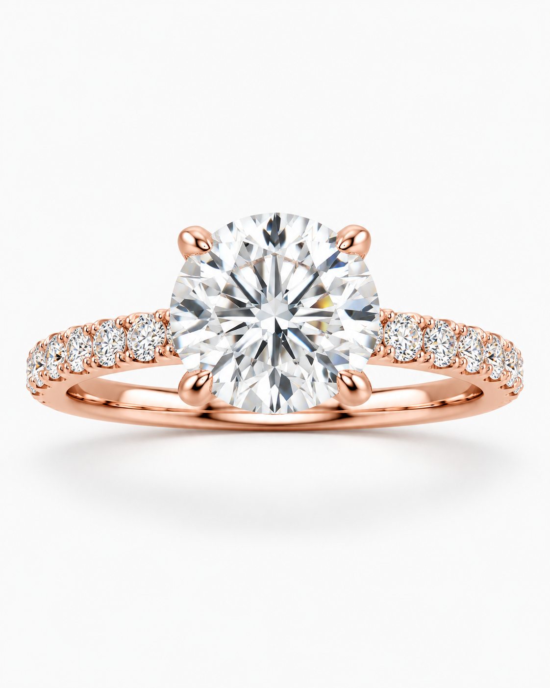 Breanna engagement ring - rose gold front view