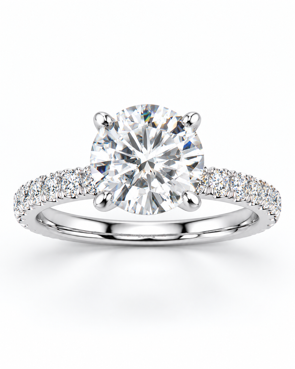 Breanna engagement ring - white gold front view