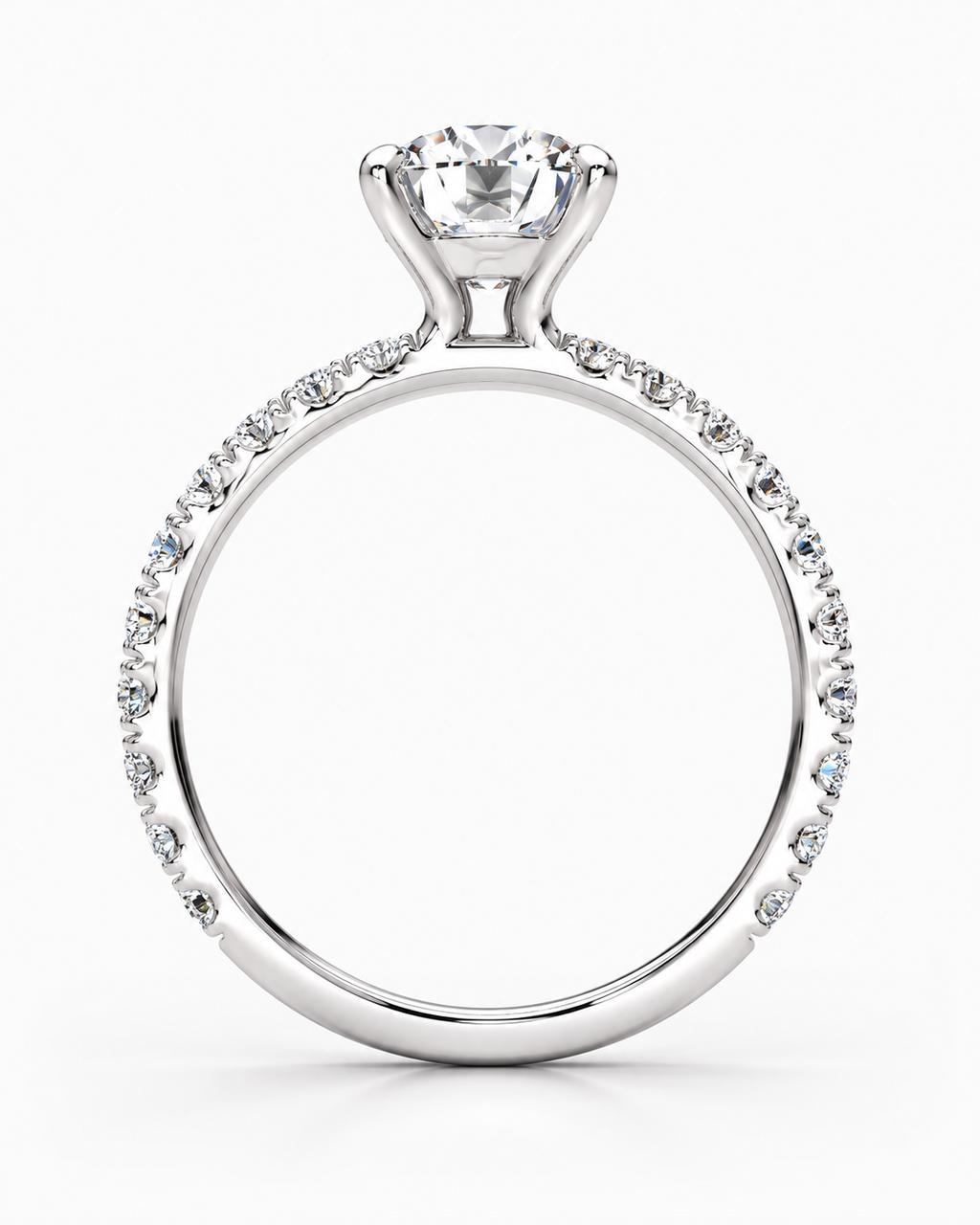 Breanna engagement ring - white gold profile view