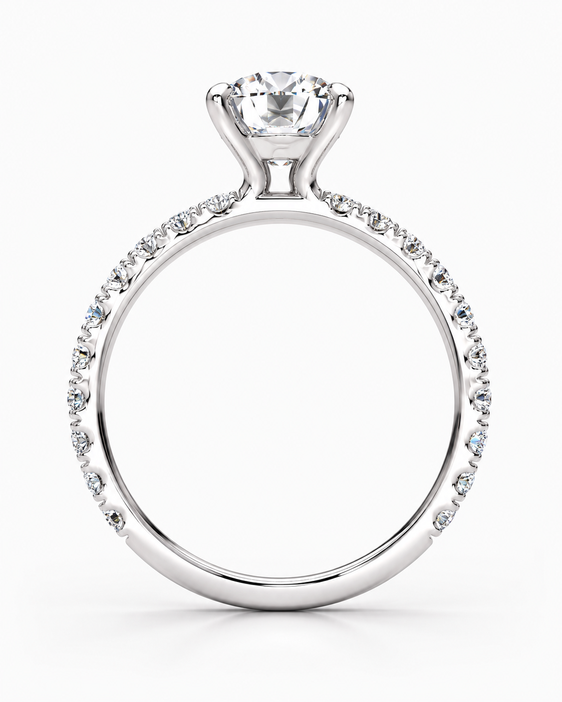 Breanna engagement ring - white gold profile view