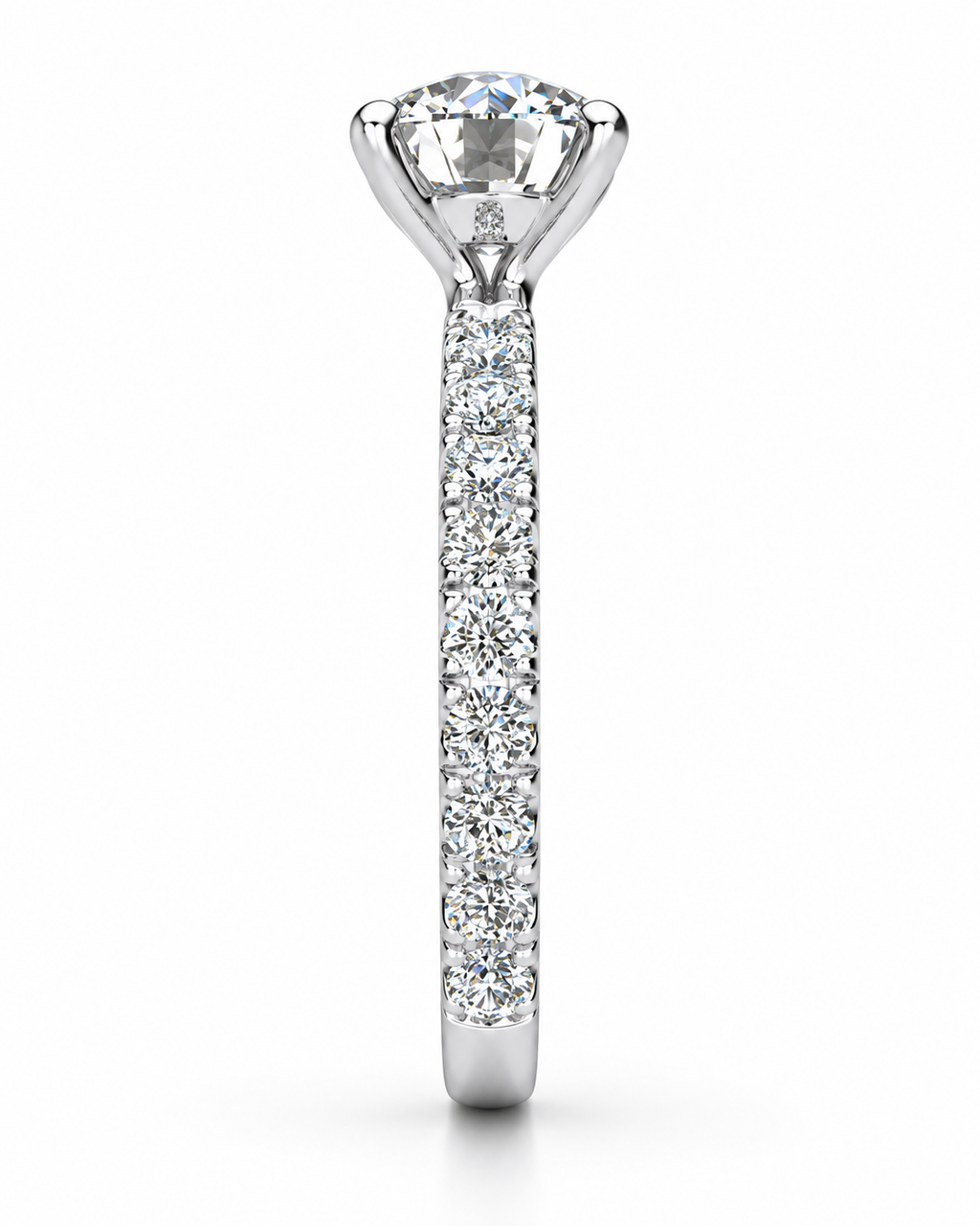 Breanna engagement ring - white gold side view