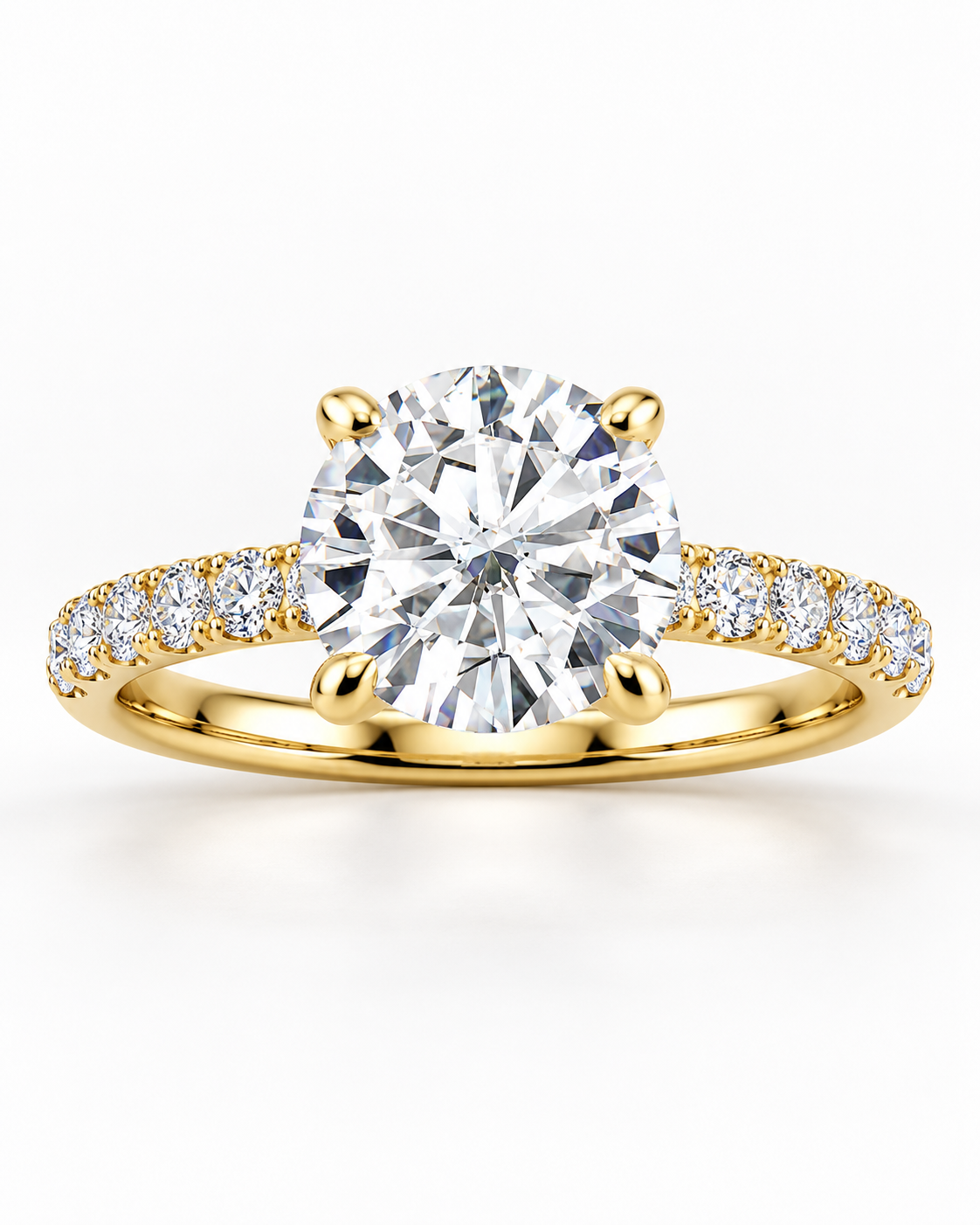 Breanna engagement ring - yellow gold front view