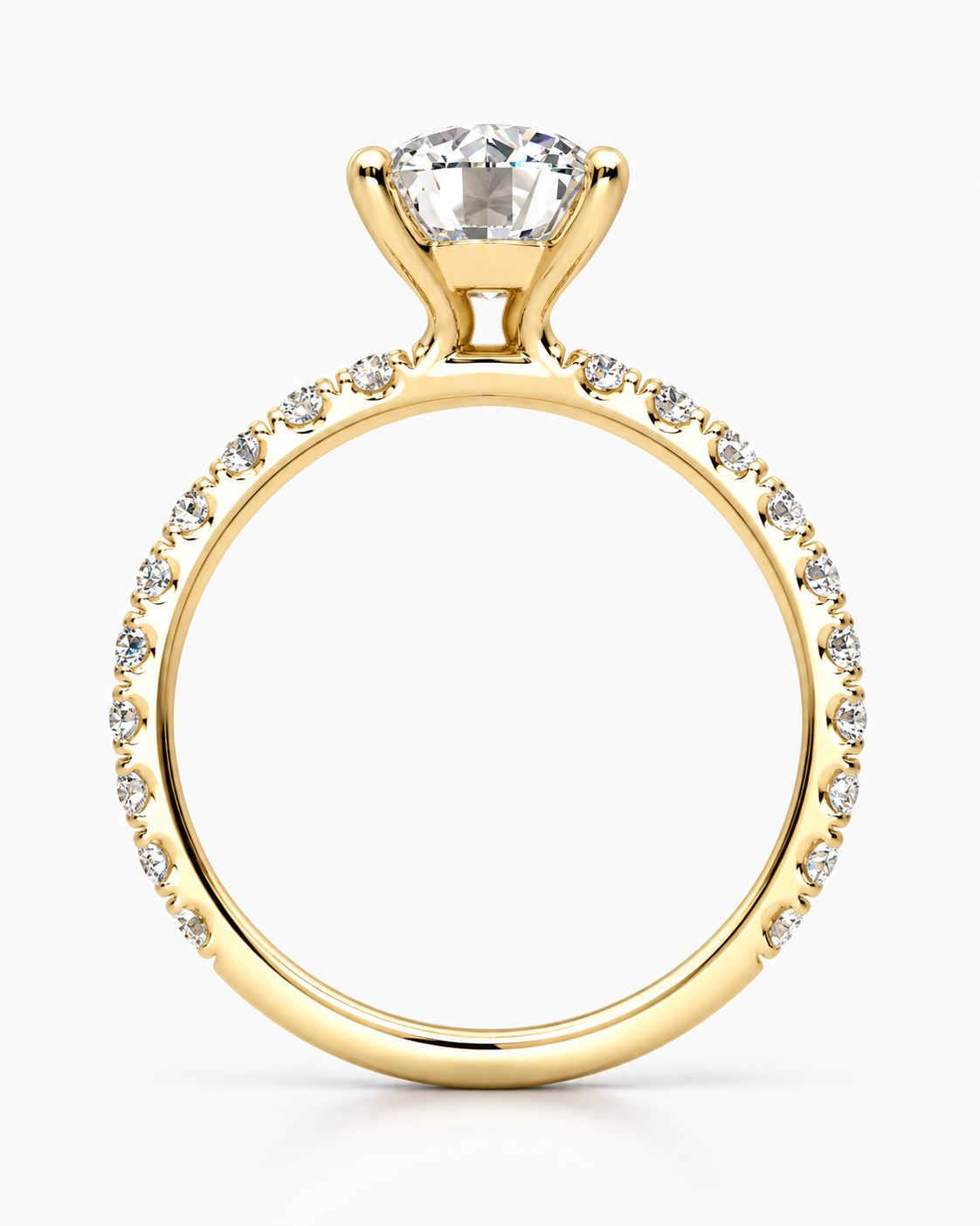 Breanna engagement ring - yellow gold profile view