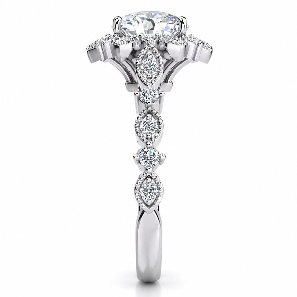 Brenda Lab Grown Diamond Ring — white gold — end view