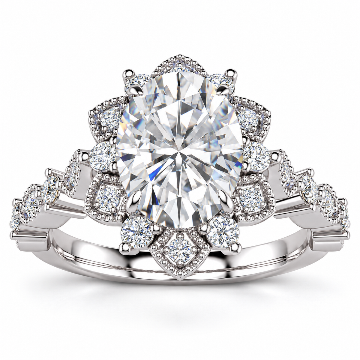 Brenda Lab Grown Diamond Ring — white gold — front view