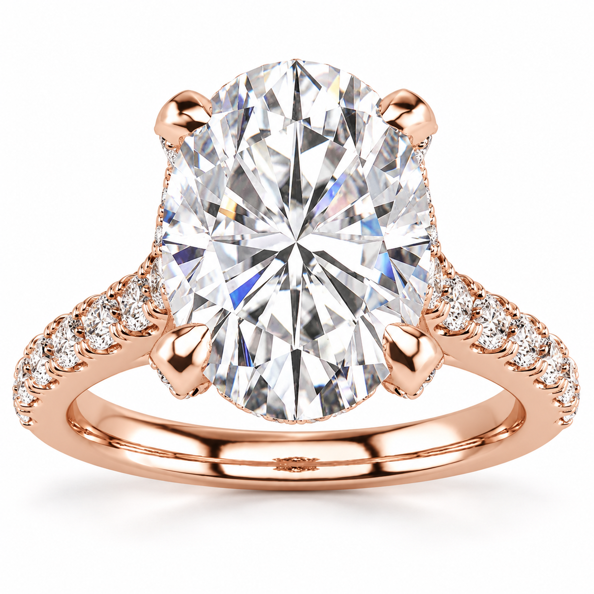 Brianna Lab Grown Diamond Ring — rose gold — front view