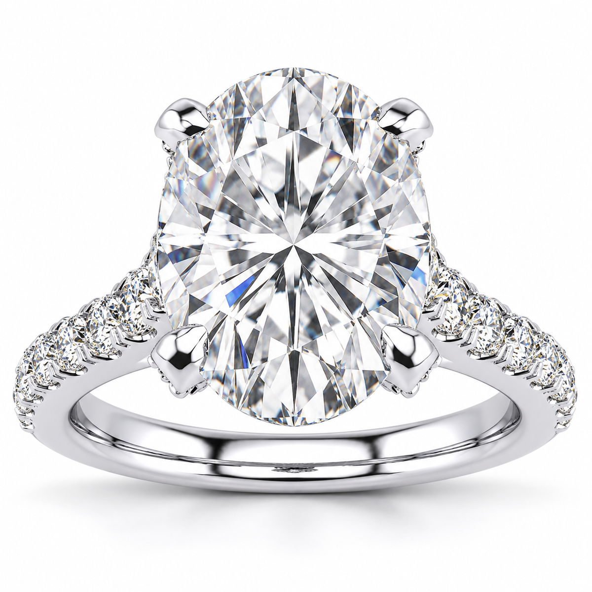 Brianna Lab Grown Diamond Ring — white gold — front view