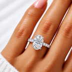 Brianna Lab Grown Diamond Ring — white gold — on hand