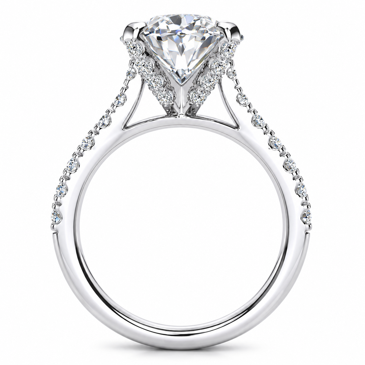Brianna Lab Grown Diamond Ring — white gold — side profile