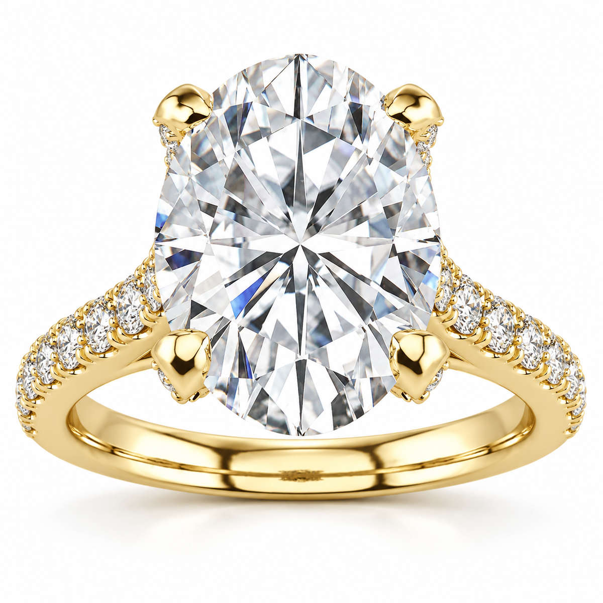 Brianna Lab Grown Diamond Ring — yellow gold — front view
