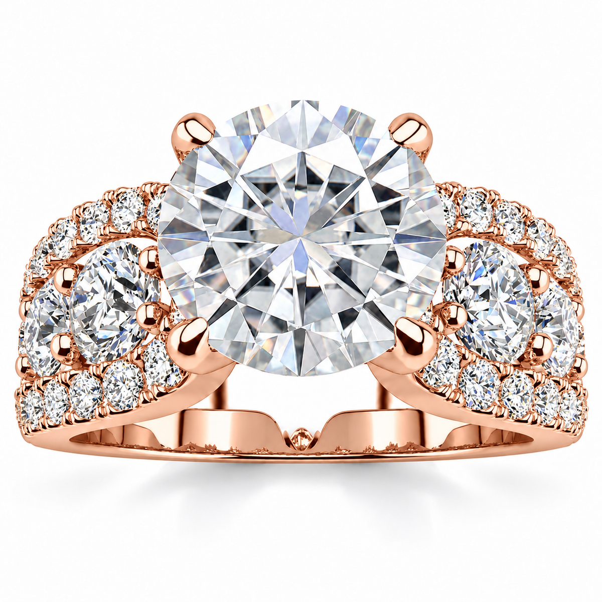 Britney Lab Grown Diamond Ring — rose gold — front view