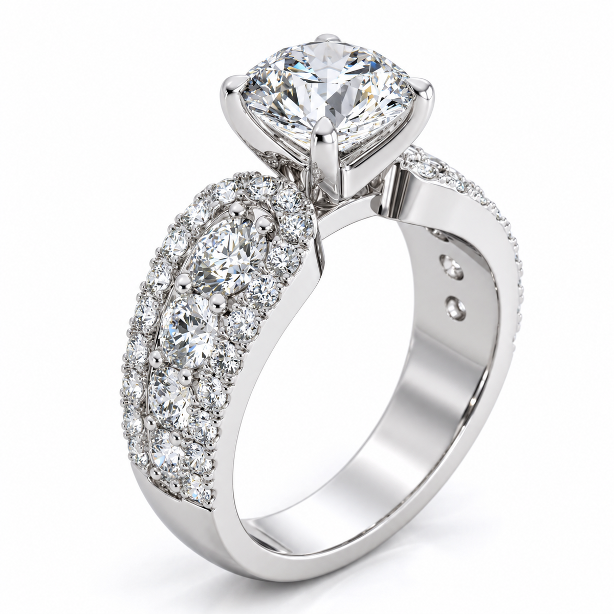 Britney Lab Grown Diamond Ring — white gold — end view