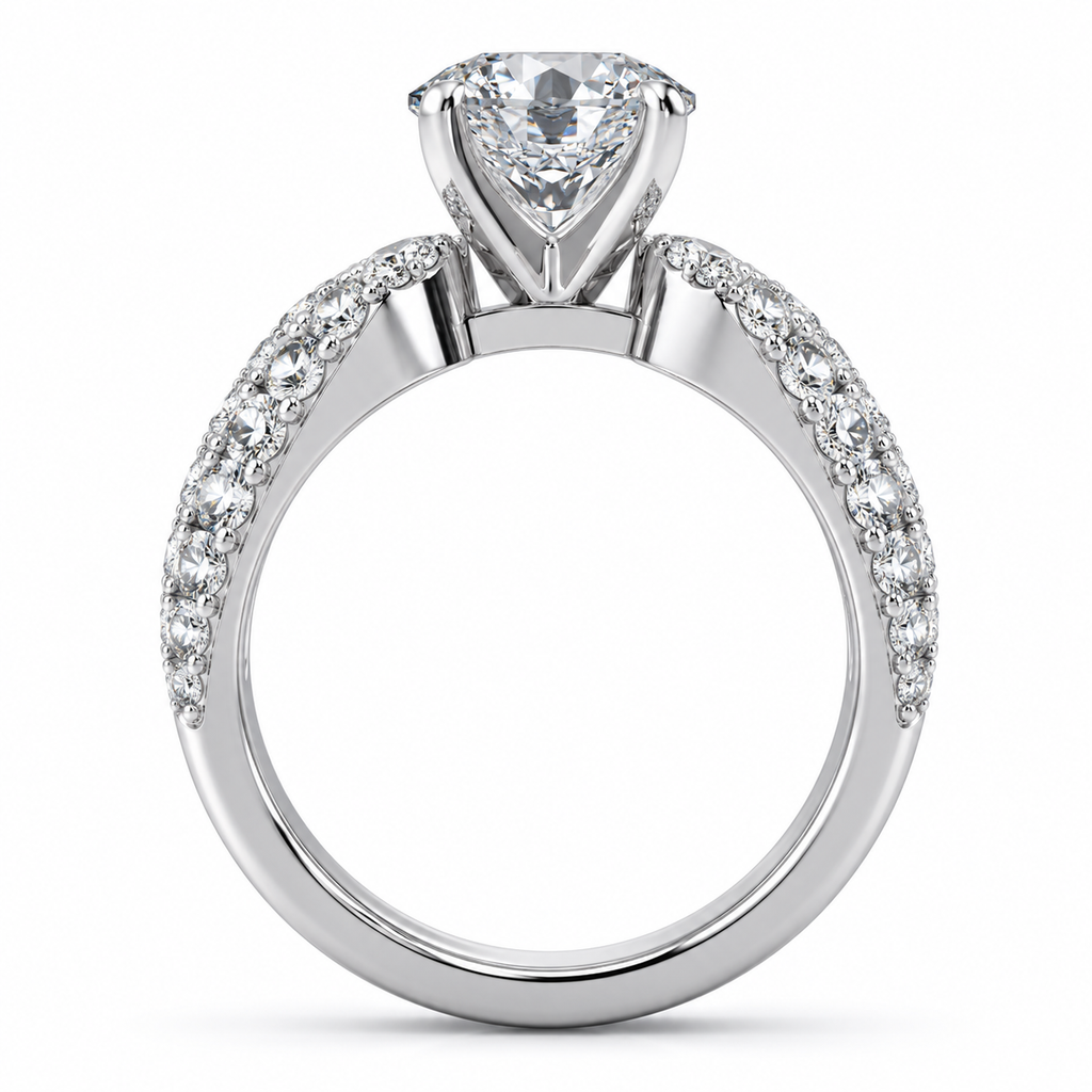 Britney Lab Grown Diamond Ring — white gold — side profile