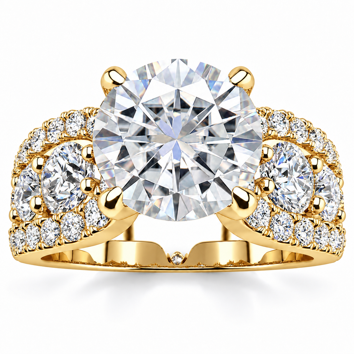 Britney Lab Grown Diamond Ring — yellow gold — front view