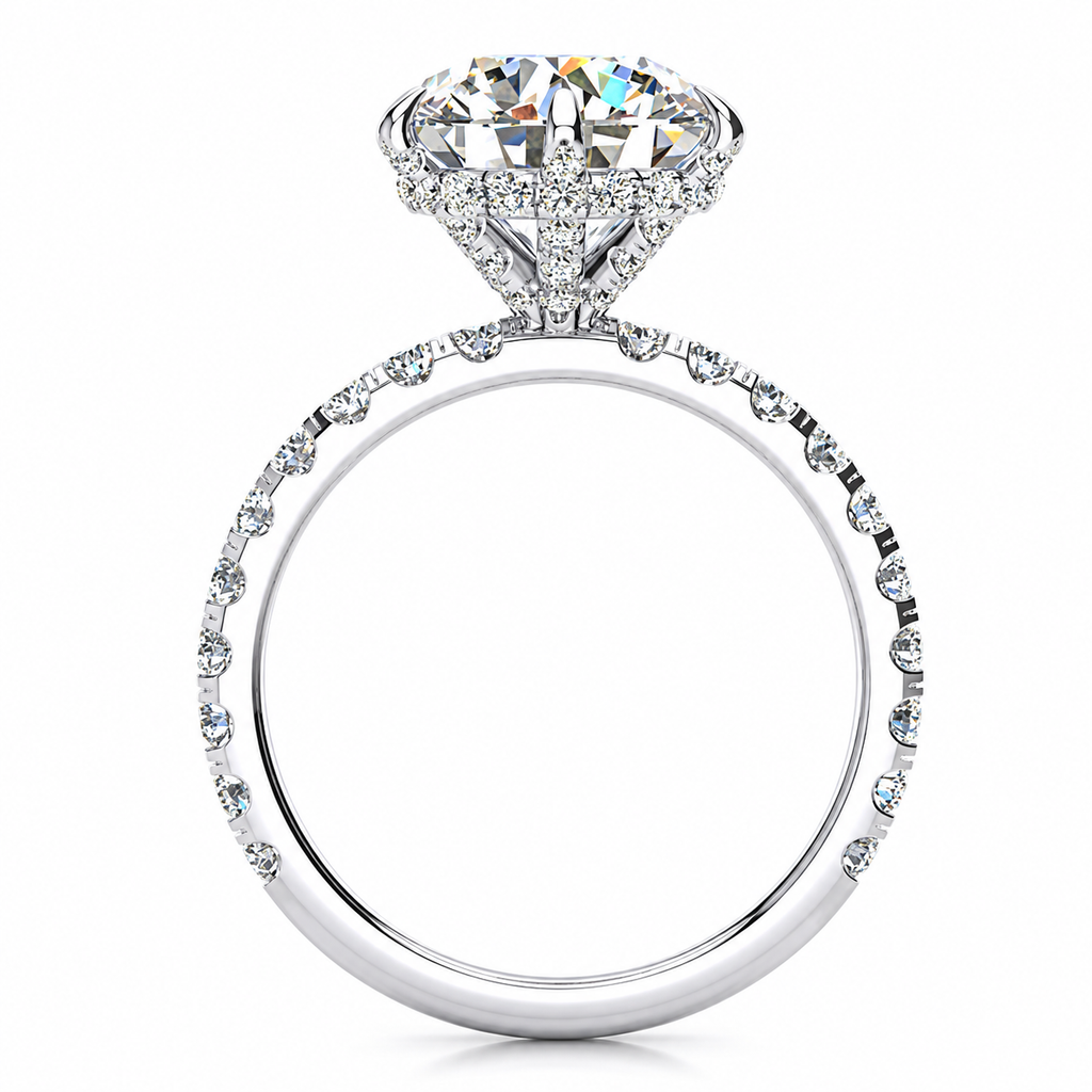 Britta engagement ring — white gold — side view