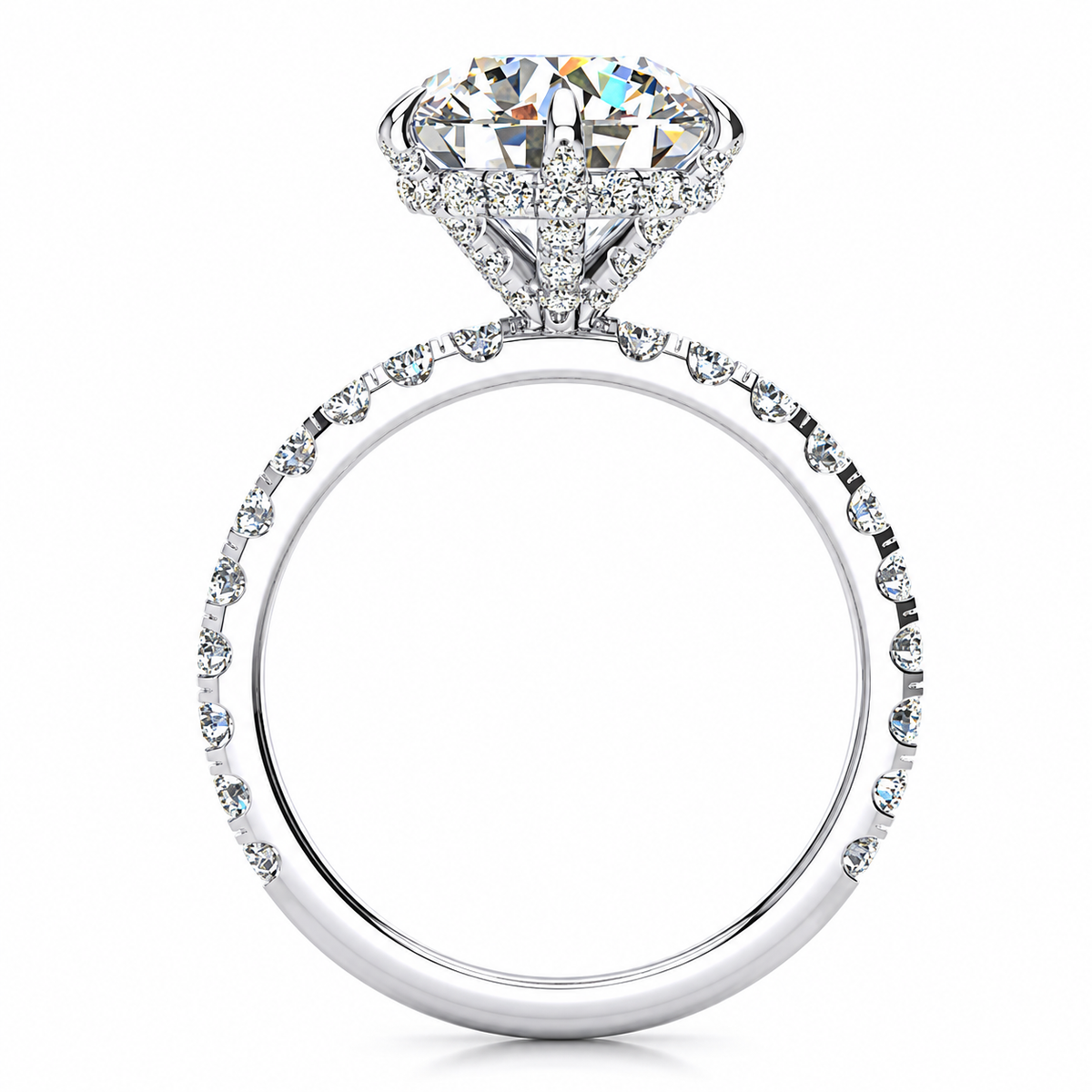 Britta engagement ring — white gold — side view