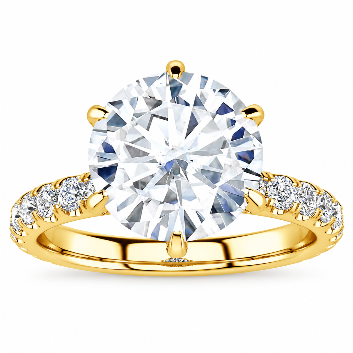Britta engagement ring — yellow gold — front view