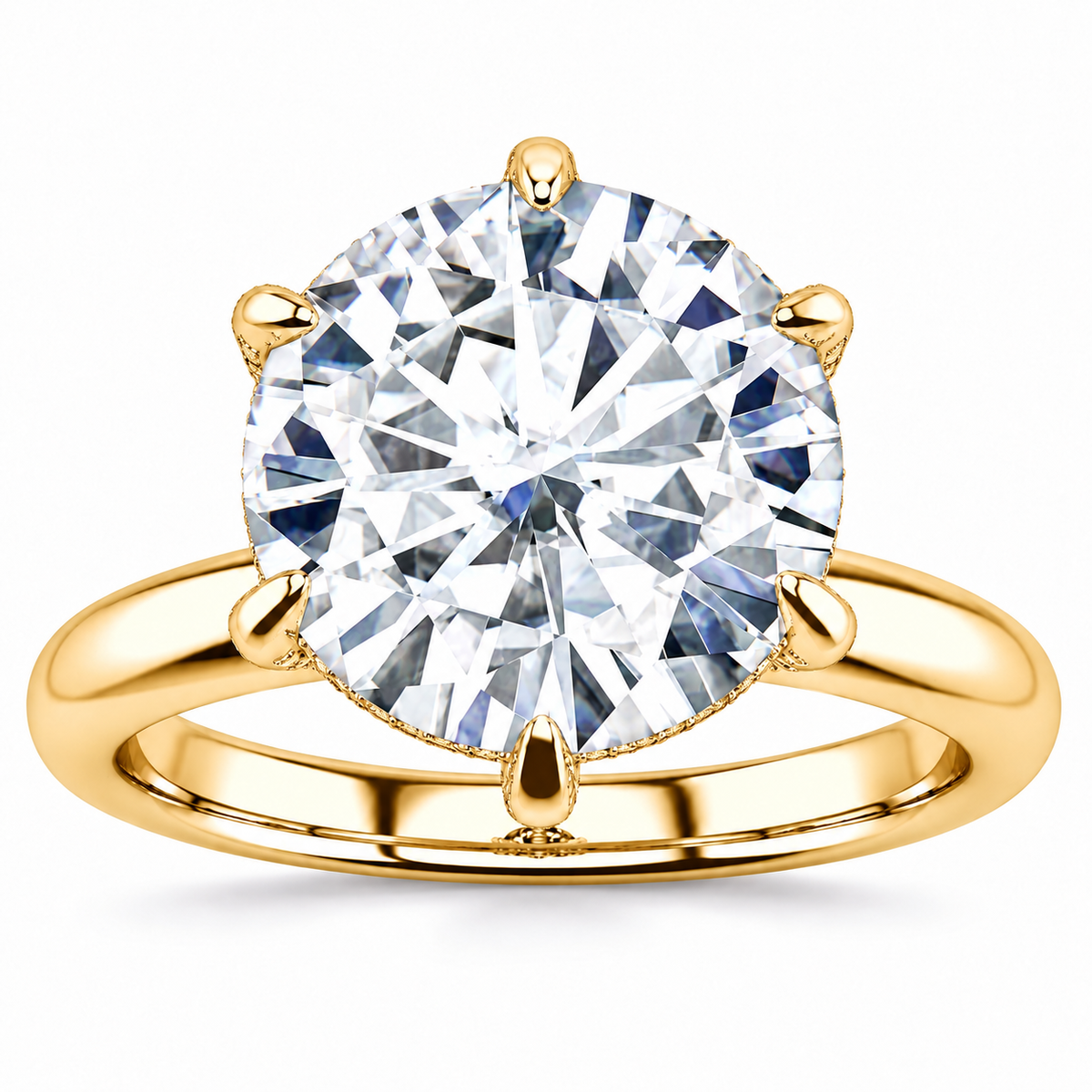 Brooke Lab Grown Diamond Ring — yellow gold — front view