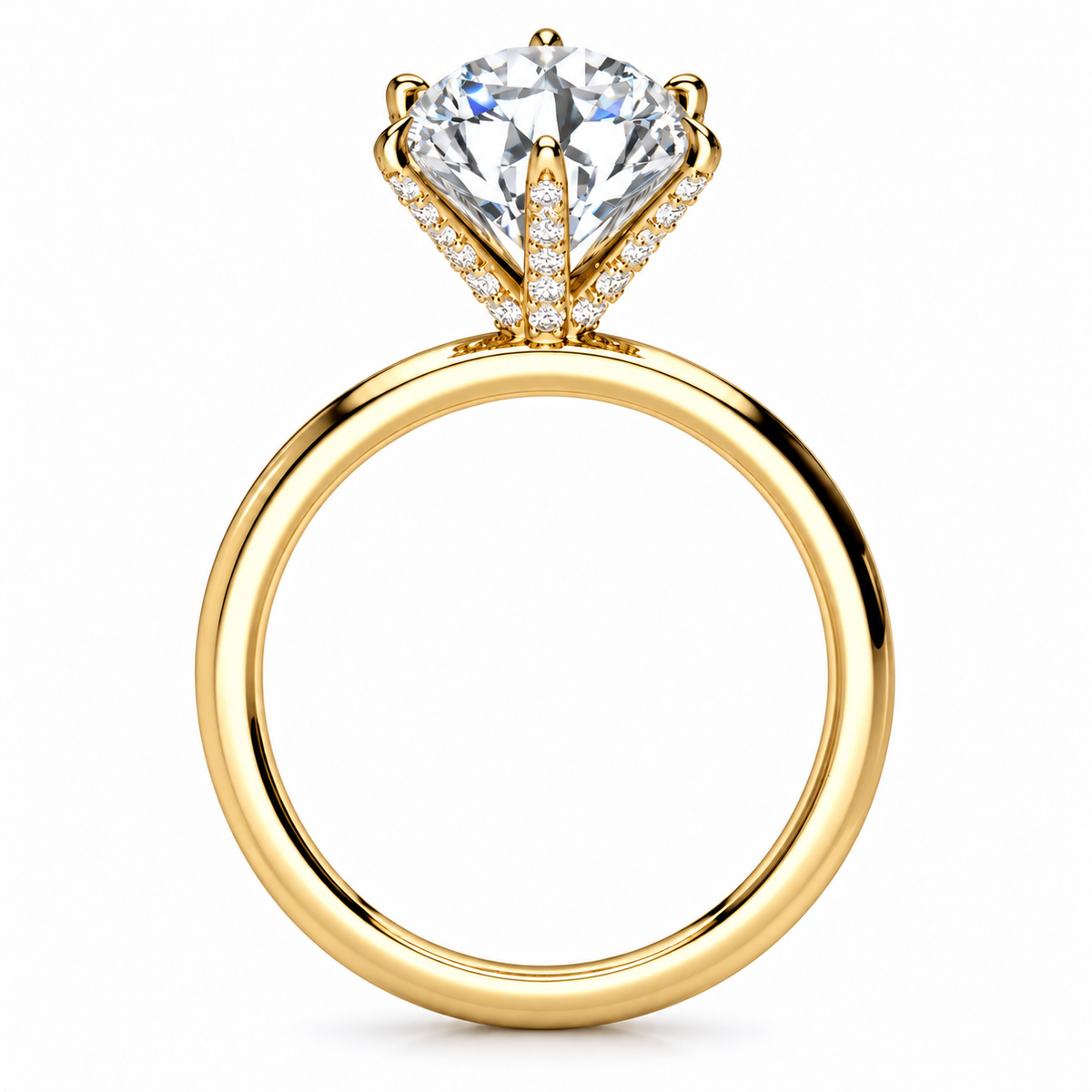 Brooke Lab Grown Diamond Ring — yellow gold — side profile
