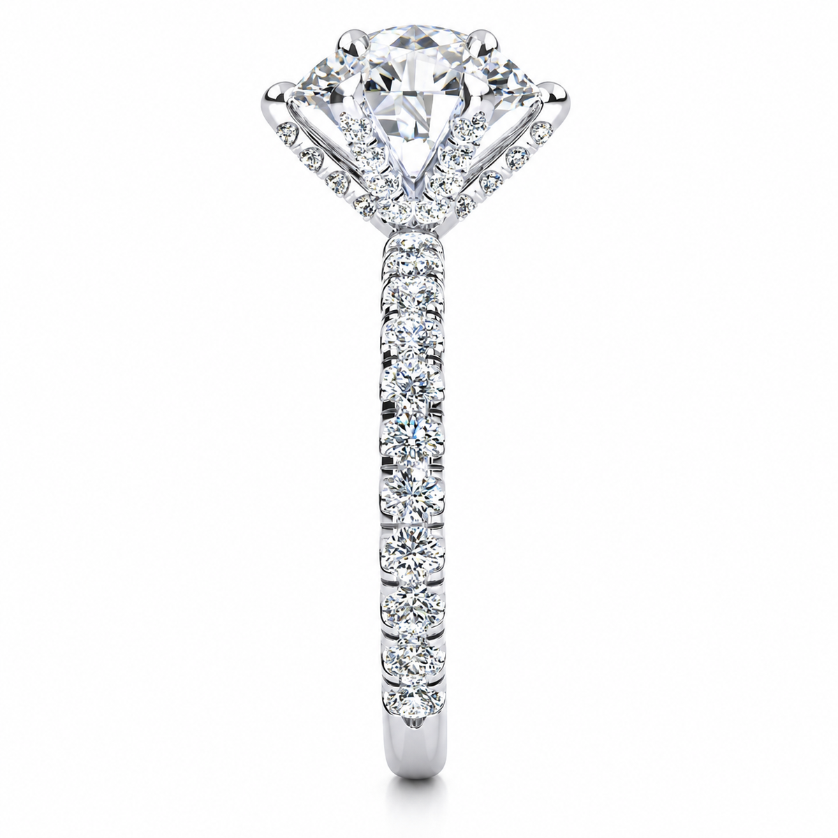 Brooklyn Oval Lab Grown Diamond Ring — white gold — end view