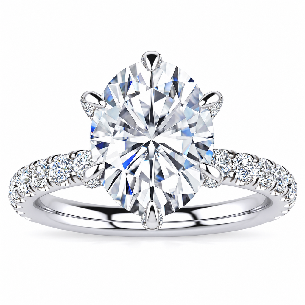 Brooklyn Oval Lab Grown Diamond Ring — white gold — front view