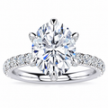 Brooklyn Oval Lab Grown Diamond Ring — white gold — front view