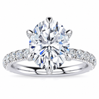 Brooklyn Oval Lab Grown Diamond Ring — white gold — front view