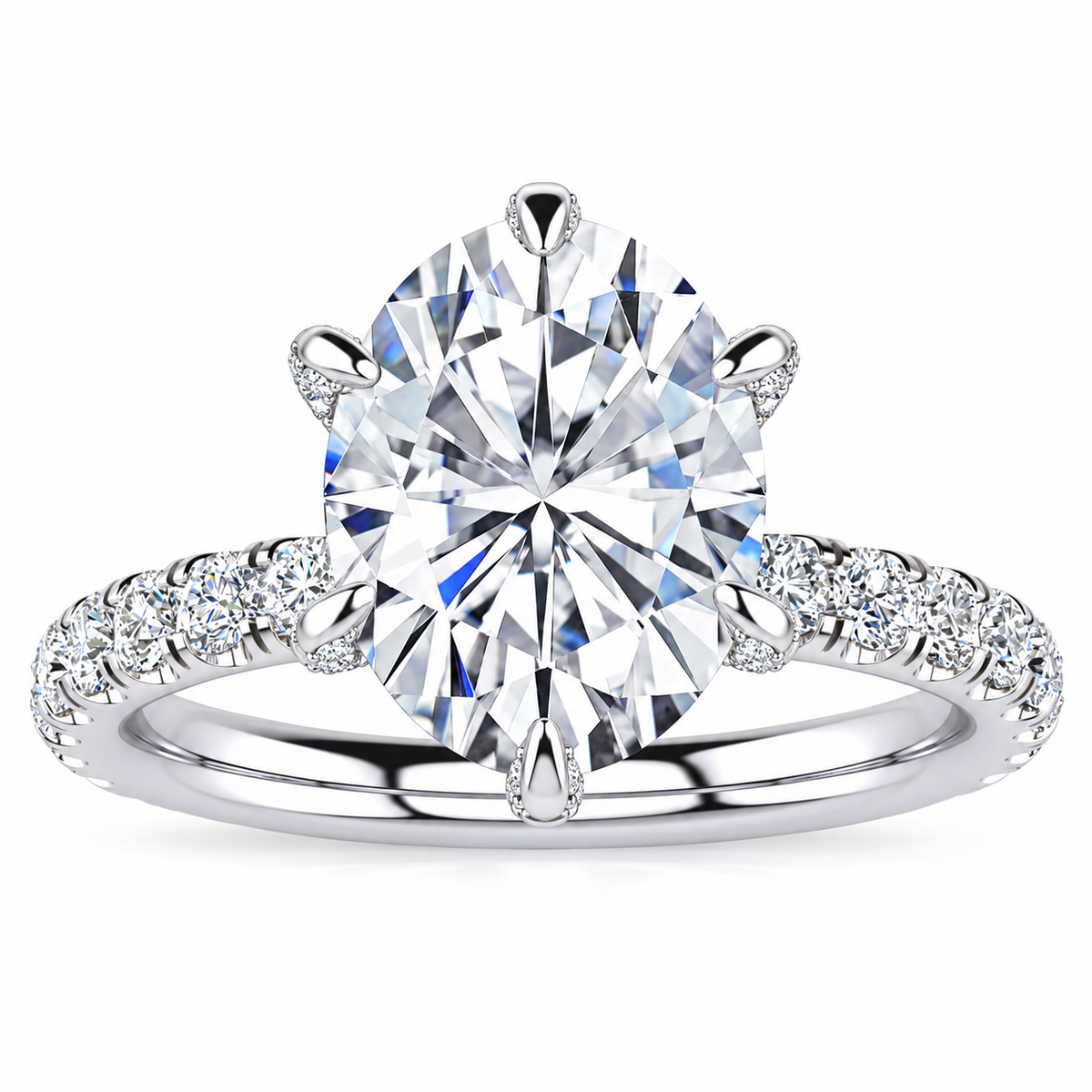Brooklyn Oval Lab Grown Diamond Ring — white gold — front view