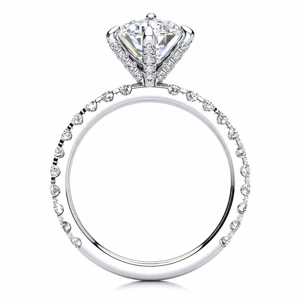 Brooklyn Oval Lab Grown Diamond Ring — white gold — side view