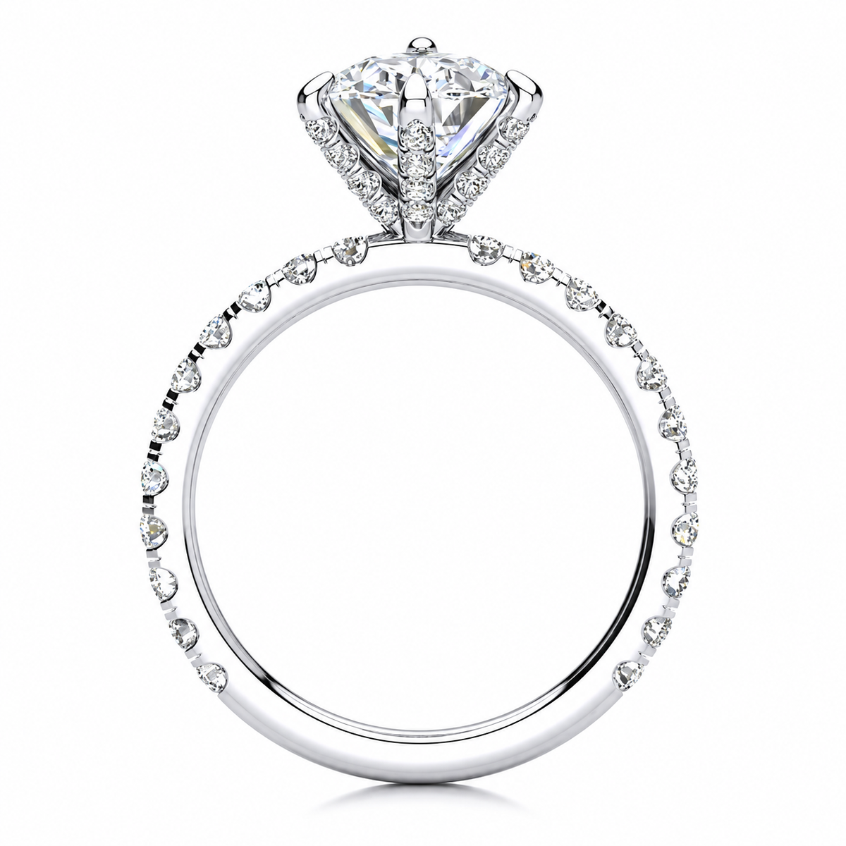 Brooklyn Oval Lab Grown Diamond Ring — white gold — side view