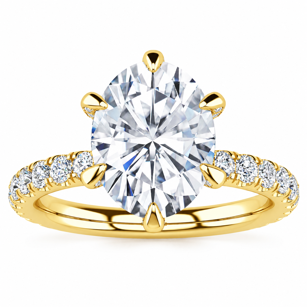 Brooklyn Oval Lab Grown Diamond Ring — yellow gold — front view