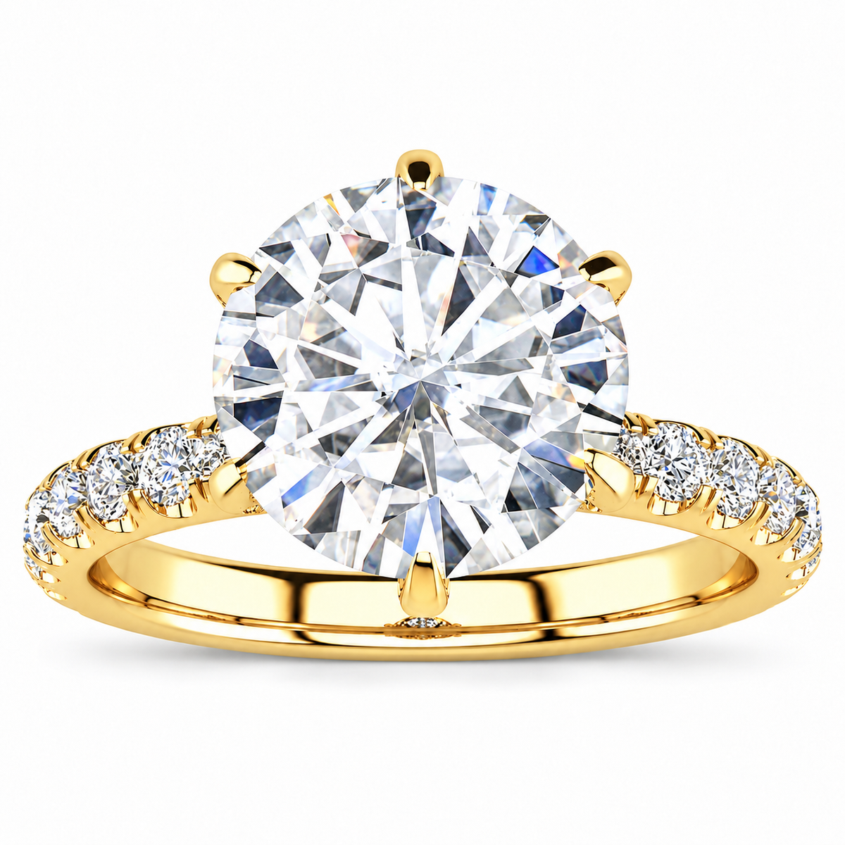 Brooklyn Lab Grown Diamond Ring — yellow gold — front view
