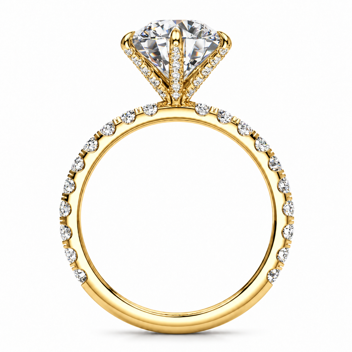 Brooklyn Lab Grown Diamond Ring — yellow gold — side profile