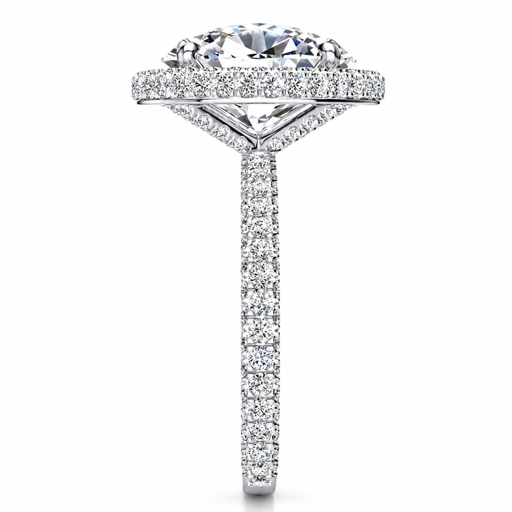 Carla engagement ring — white gold — end view