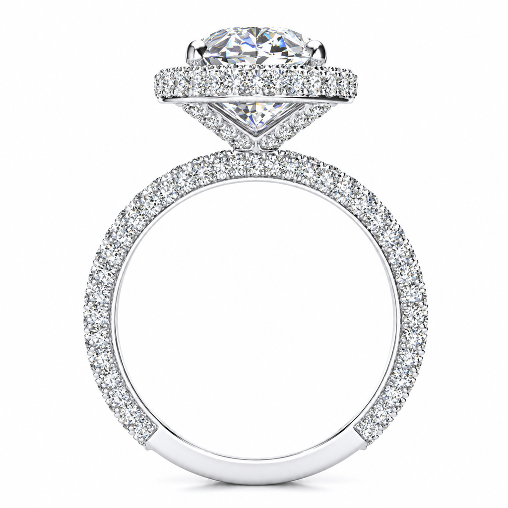 Carla engagement ring — white gold — side view