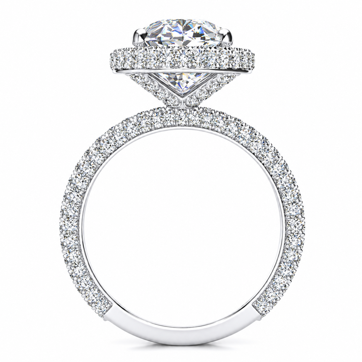 Carla engagement ring — white gold — side view
