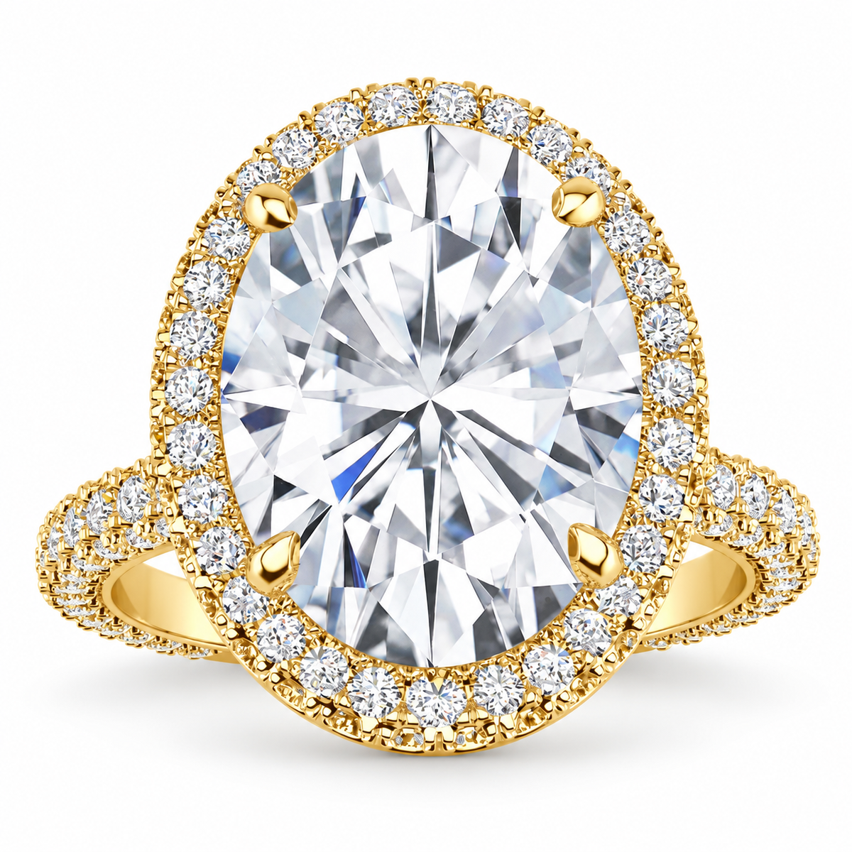 Carla engagement ring — yellow gold — front view