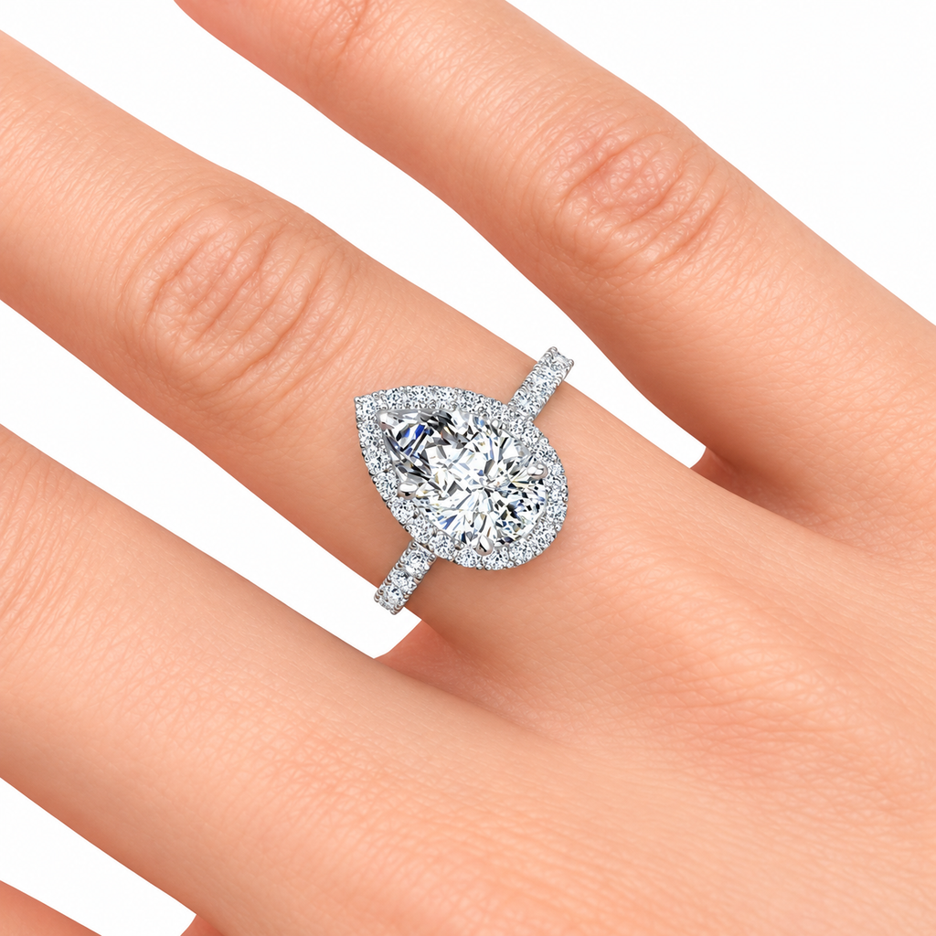 Caroline Lab Grown Diamond Ring — white gold — hand view