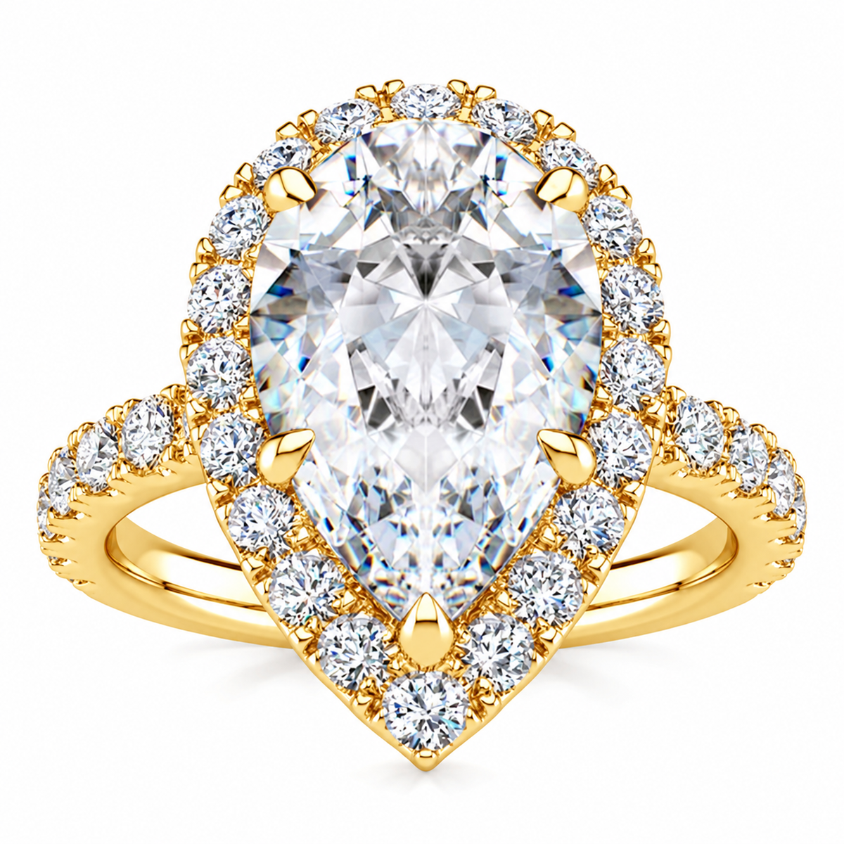 Caroline Lab Grown Diamond Ring — yellow gold — front view