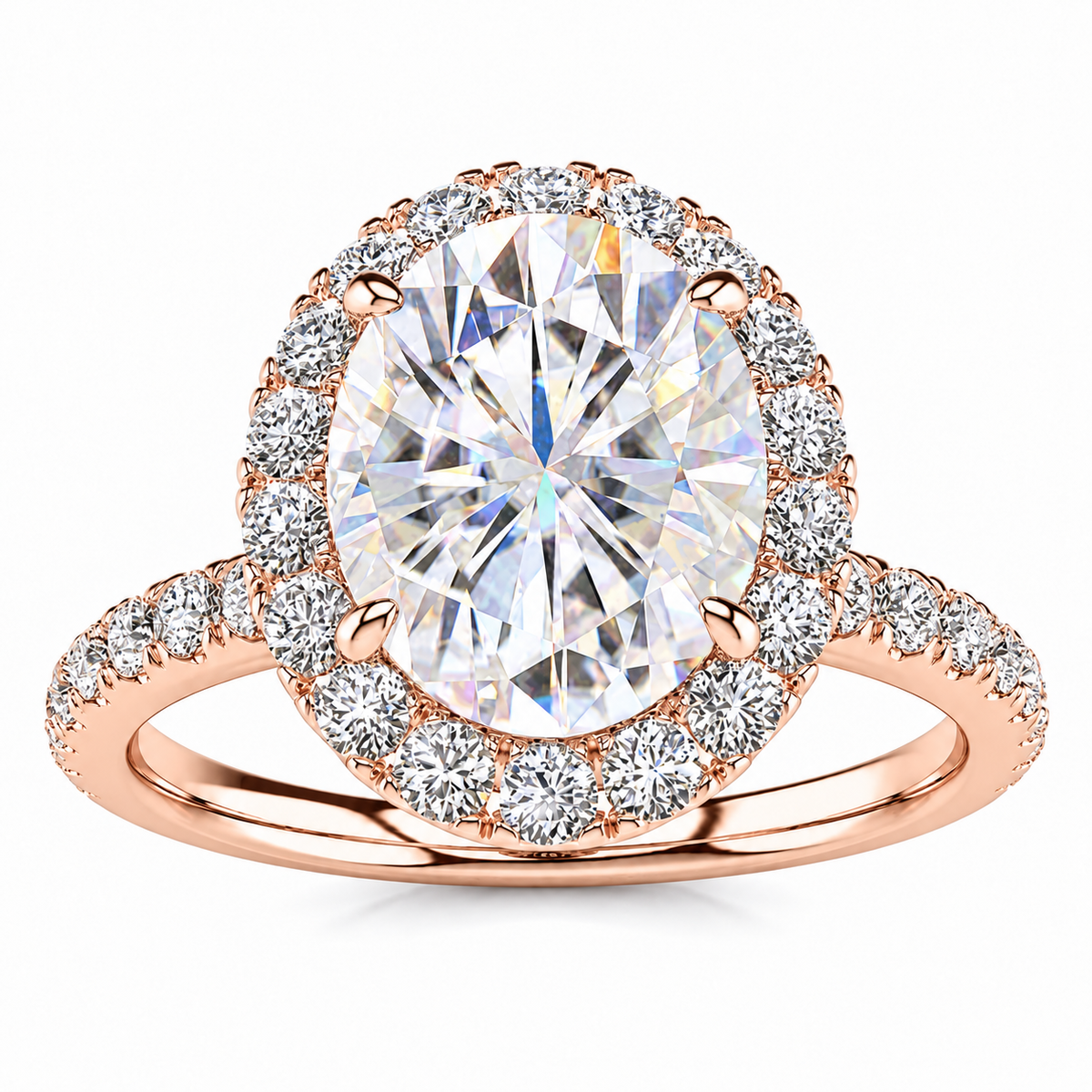 Cindy Lab Grown Diamond Ring — rose gold — front view