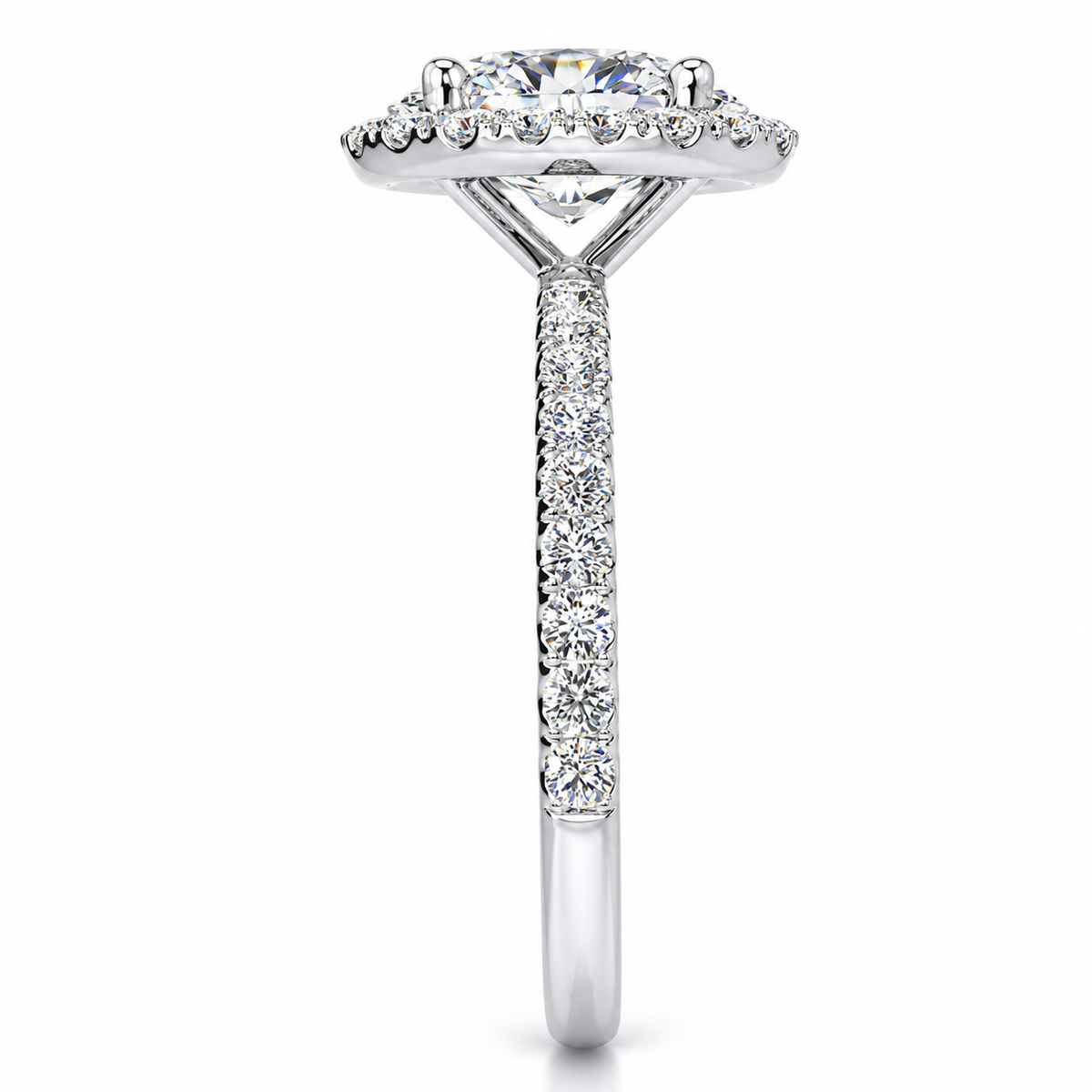 Cindy Lab Grown Diamond Ring — white gold — end view