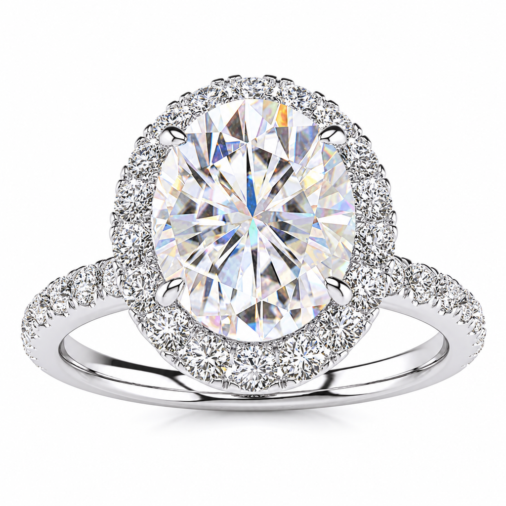 Cindy Lab Grown Diamond Ring — white gold — front view