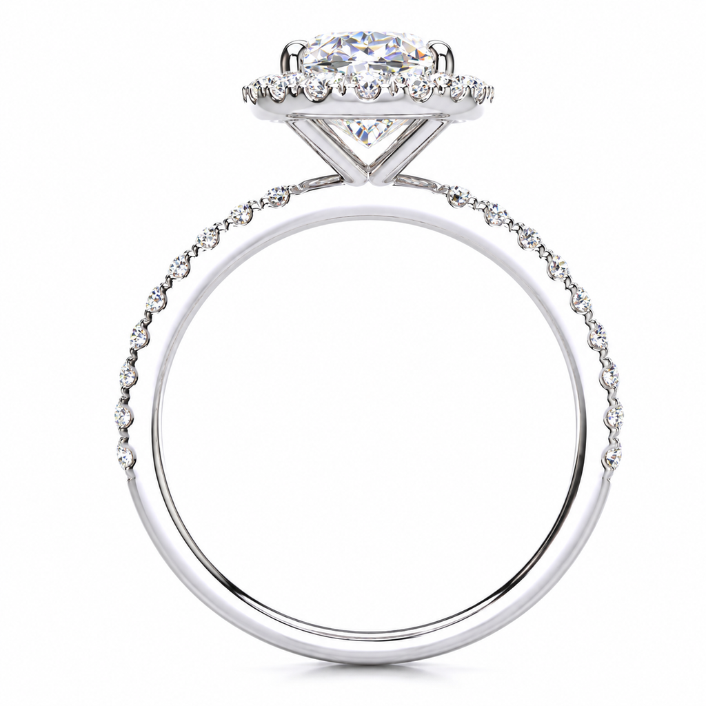 Cindy Lab Grown Diamond Ring — white gold — side profile