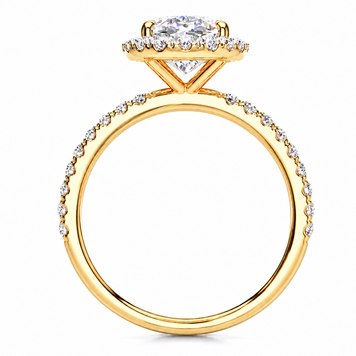 Cindy Lab Grown Diamond Ring — yellow gold — side profile