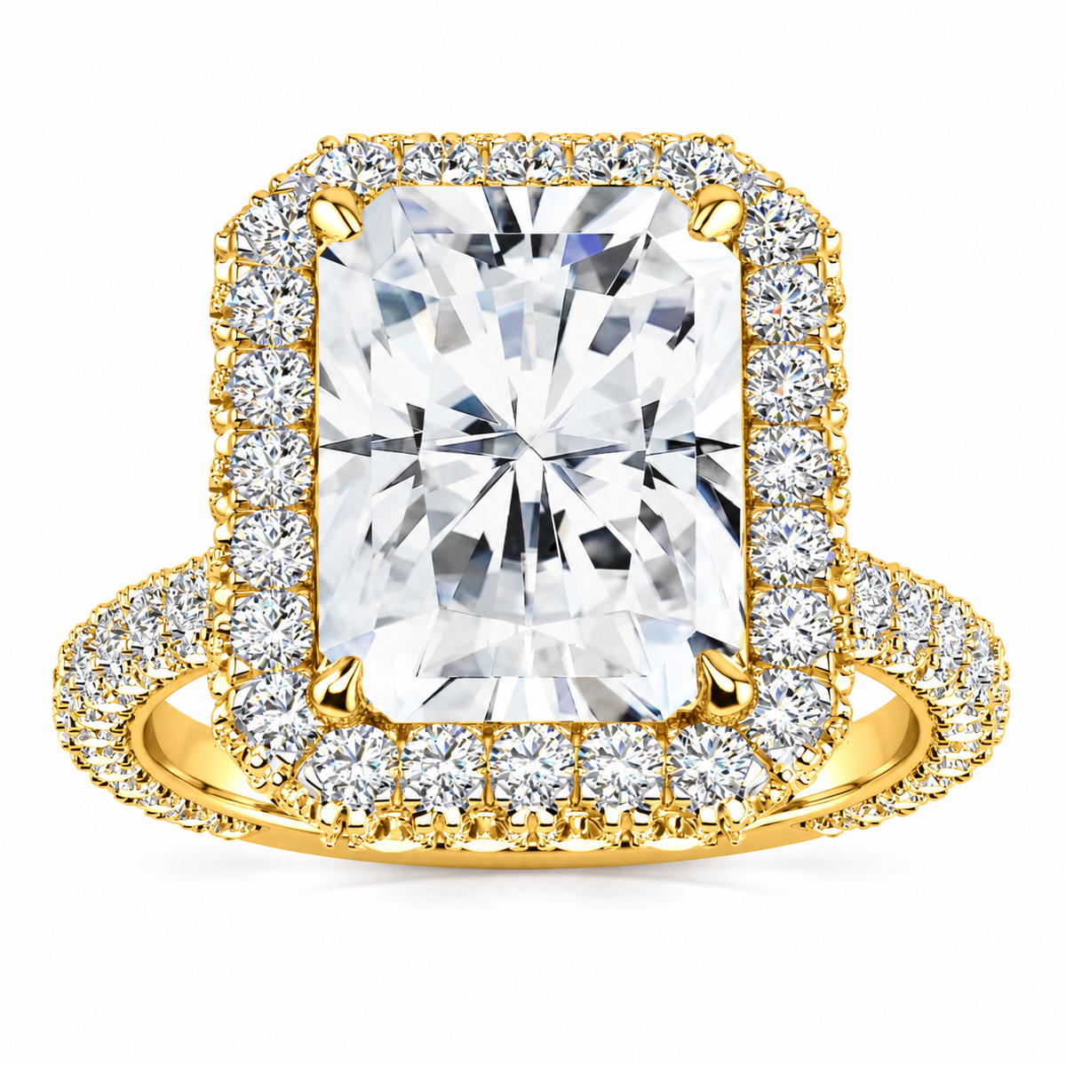 Clara Lab Grown Diamond Ring — yellow gold — front view